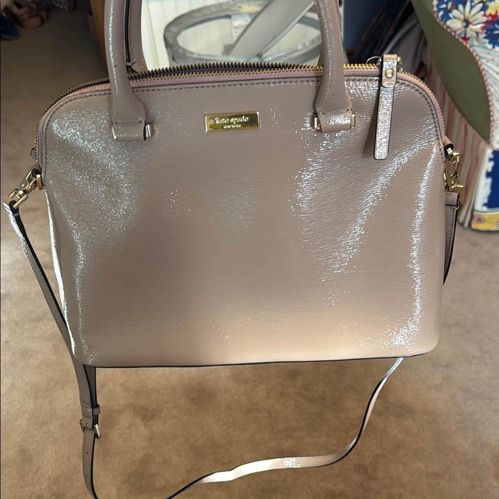 Kate Spade Tan Satchel with Gold Accents